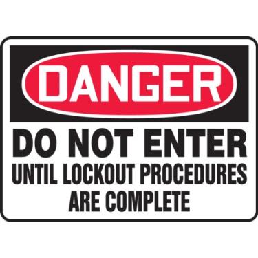 Imagem de Accuform Placa de segurança "Perigo não entrar até que os procedimentos de bloqueio estejam completos", Accu-Shield™, 25 x 35 centímetros (MLKT013XP)