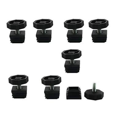 Imagem de Kit de inserções de tubo redondo de plástico para nivelamento de pés da uxcell para móveis, deslize, nivelador ajustável para mesa de sofá, perna 8 conjuntos, a18092200ux0312, 30x30xM8+39