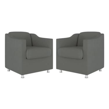 Imagem de Kit 4 Poltronas Bia Decorativa Reforçada Recepção Clinica Salão Sala De Estar Suede