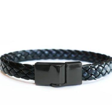 Imagem de Pulseira Masculina em Couro Trançado - Madame Jô Semijoias