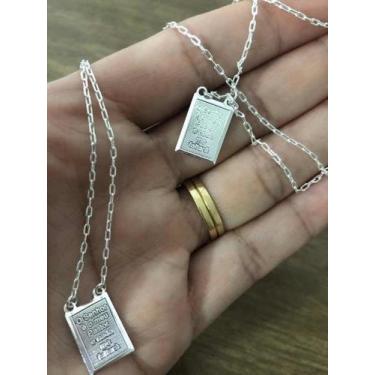 Imagem de Escapulário Prata Legítima 925 Pai Nosso 80 Cm 10x14 Mm - Lojas La&Ny,