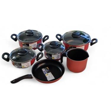 Imagem de Jogo de panelas antiaderente com 6 peças VERMELHO - Alumínios Arte