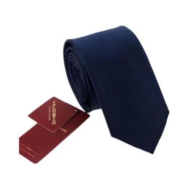 Imagem de Gravata Jacquard Masculina Azul Escuro - Impermeável, 8cm x 6cm - Para