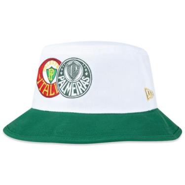 Imagem de Chapeu New Era Bucket Palmeiras Futebol Dupla Face, Verde, Branco, LXL