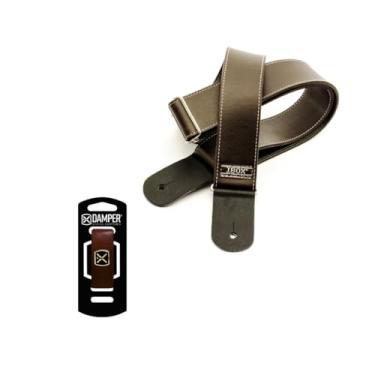 Imagem de Kit Correia Para Violão, Guitarra, Baixo + Abafador de Cordas Damper Ibox (Marrom)