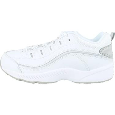 Imagem de Easy Spirit Tênis feminino de caminhada de couro Romy, Branco 131, 6.5 Narrow