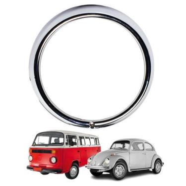 Imagem de Par aro do farol fusca kombi clipper 76-96 cromado 1 furo - MARCON