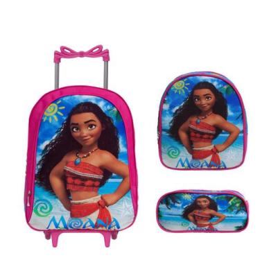 Imagem de Mochila Escolar Feminina Juvenil De Rodinha Moana Passeio - TOYS 2U
