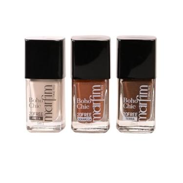 Imagem de Kit 3 Esmaltes Marfim | Pincel Anatômico, Hipoalergênico, Longa Duração, Secagem Rápida (Areia + Cerâmica + Terra)