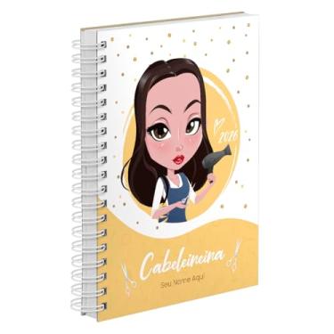Imagem de Agenda Comercial 2026 Personalizada Capa Dura Cabeleireira Liso Cores (Amarela)