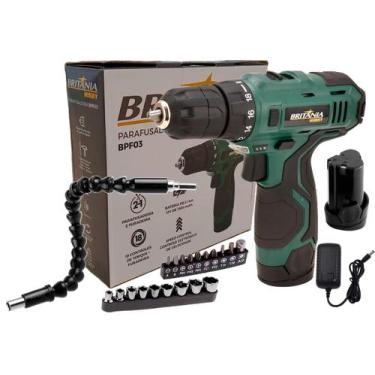 Imagem de Furadeira Parafusadeira Britânia Bpf03 12v Com Acessórios