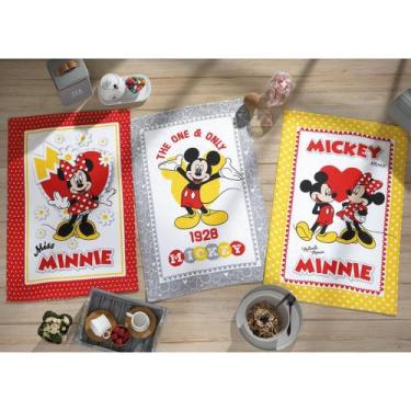 Imagem de Kit 3 Panos de Pratos Mickey e Minnie 1928 - Disney