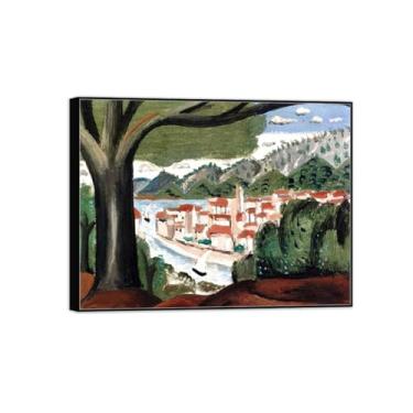 Imagem de MUHJDYC Quadros famosos impressão em tela - vista porta-paisagem imagem em tela-arte póster reprodução 70 x 90 cm - 27 x 35 in moldura preta