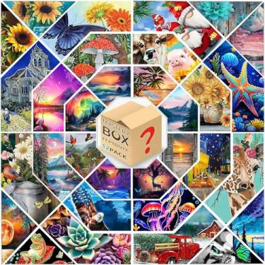 Imagem de FFPTBNYX Pacote com 12 kits de arte de diamante para adultos - designs misteriosos de 20 x 30 cm, faça você mesmo, 5D, arte completa, artesanato, pintura de diamante, para presente de decoração de