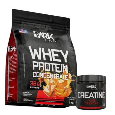 Imagem de Creatina 150g e Whey Concentrado 1kg Dark Lab, Doce de Leite, único