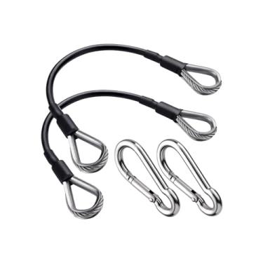 Imagem de Tachiuwa 2 peças de extensão de cabo de ginástica treinamento de força fácil de transportar corda de aço inoxidável multiuso para esportes de tríceps nas