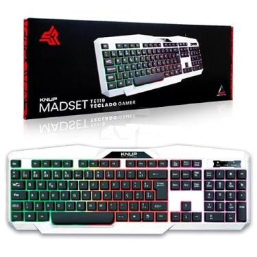 Imagem de Teclado Gamer Madset Com Luzes Knup Madset Te119 Branco Branco Português Brasil