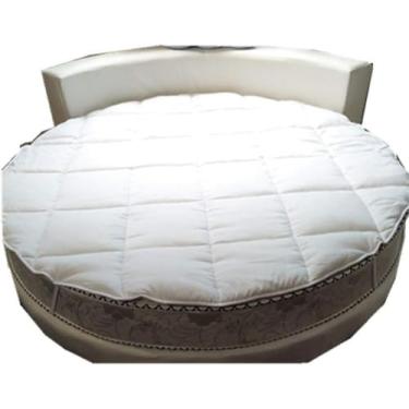 Imagem de Engrosse O Colchão Redondo Da Cama, Chapéu De Coco Respirável Do Colchão Com O Colchão Ultra Macio Acolchoado Inferior Antiderrapante Para O Hotel, 220x220cm(87x87inch)