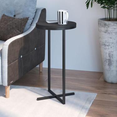 Imagem de Mesa Lateral Estilo Industrial Alta Freedom Móvel na Caixa, Preto