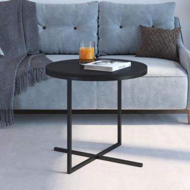 Imagem de Mesa Lateral Estilo Industrial Média Freedom Móvel na Caixa, Preto
