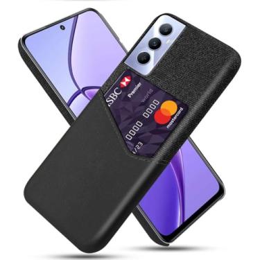Imagem de Capa para Realme C65 4G,Anti-deslizamento,Proteção contra quedas de 360°,Resistência à impressão digital,Tela e caso de couro PU com 1 slot de cartão atrás-Black