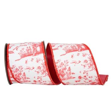 Imagem de Reliant Ribbon Fita de borda com fio Asian Vista Chinoiserie Deluxe, coral