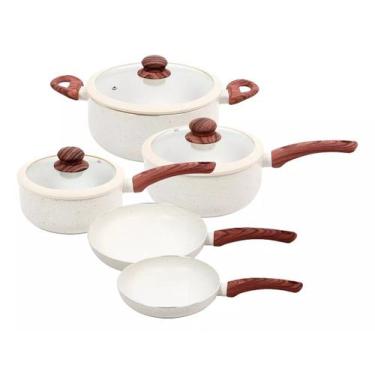 Imagem de Jogo Panelas 5 Peças Antiaderente Fogão Gas E Indução Lehavi Yafo - Le