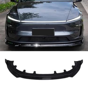 Imagem de Spoiler do para-choque dianteiro do carro parte de modificação do difusor de lábios compatível com o modelo Y 2025 capa protetora de para-choque acessórios para carro (aparência de carbono brilhante)