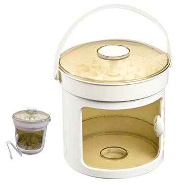 Imagem de Balde Forma de Gelo Recipiente Reservatorio Pegador Tampa Alça Dispenser Evento Reuniao Casa Festa