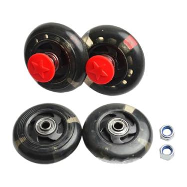 Imagem de menolana Roda sólida de substituição para carrinho de praia, carrinho universal de substituição, roda de PU, utilitário para áreas externas, dobrável para, Preto