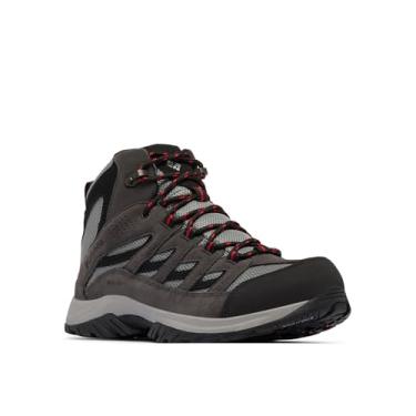 Imagem de Columbia Bota de caminhada masculina Crestwood Mid impermeável, Cinza escuro/vermelho montanha, 39