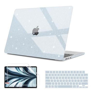 Imagem de B BELK Compatível com MacBook Air 13 polegadas 2025 2024 2023 2022 M4 M3 M2 A3240 A3113 A2681, capa rígida de plástico + capa de teclado + protetor de tela para MacBook Air de 13,6 polegadas, azul