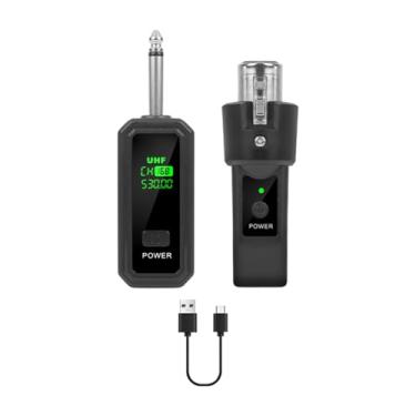 Imagem de KiBcsLic Transmissor e receptor de microfone, adaptador XLR, de recarga, microfone universal, sem fio, equipamento musical para baixo elétrico, 1 Por 1