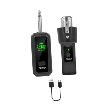 Imagem de Kokiya Transmissor e receptor de microfone, adaptador de microfone, adaptador XLR universal recarregável, sem fio para condensador, 1 Por 1