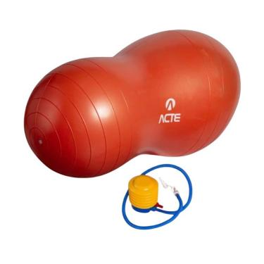 Imagem de Bola Feijão Ginástica 65cm Laranja Para Pilates Bombar De Ar