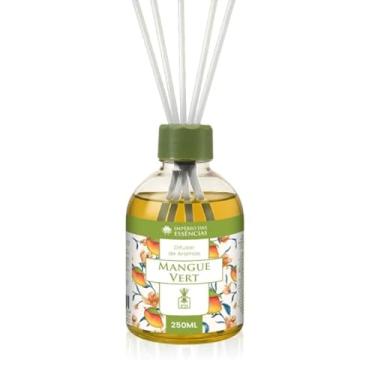 Imagem de Difusor de Aromas Mangue Vert, Fragrância Floral Frutal, 250ml, com Varetas de Fibra 25cm, Notas de Manga Verde, Orquídea e Vetiver, para Casa e Escritório Aromatizador de varetas