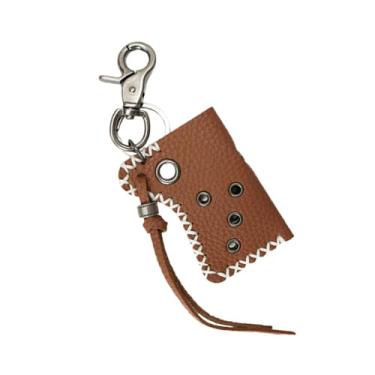 Imagem de menolana Capa protetora para isqueiro de couro PU, design vintage, portátil, anti-riscos, capa protetora para pesca e acampamento, Marrom