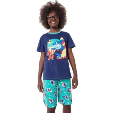 Imagem de Pijama Manga Curta Algodão Menino Teen Tubarão Aloha - Puket, 10