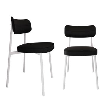 Imagem de Cadeira Alloa Fixa C/4 Pés 50 X 44,7 X 83,8 Cm C/2 Un. Corriente Preto Corriente Preto