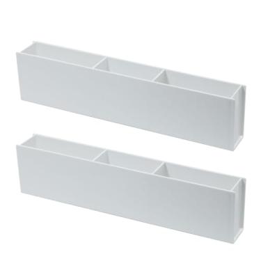 Imagem de Nineween Pacote com 2 organizadores de armazenamento de parede, suporte de porta de armário adesivo de plástico para cozinha e banheiro, embaixo da pia, vaidade, suprimentos de medicamentos, suporte