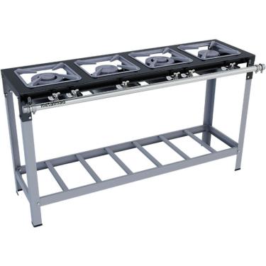 Imagem de Fogão Industrial Stori Premium 4 Bocas 30x30 M8 Metalmaq Fogão Baixa Pressão Pintado