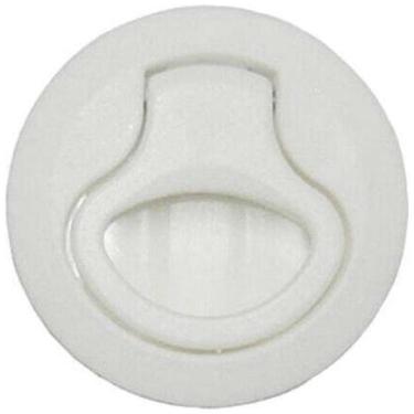 Imagem de Puxador Redondo Em Plástico Branco 62Mm Completo