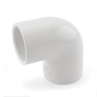Imagem de Encaixe de cotovelo de PVC de 40 graus – Slip x Slip, Schedule 40 Conector de plástico branco para sistemas de encanamento, água e esgoto (3/10.2 cm)