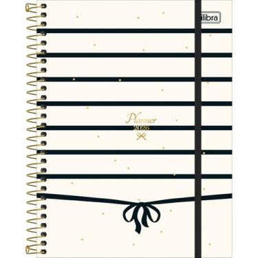 Imagem de Tilibra - Planner Espiral 17,7 x 24 cm West Village 2026 - Fundo Branco e Linhas Pretas