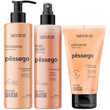 Imagem de Kit Body Splash + Esfoliante + Hidratante Corpo E Rosto Labotrat Cheiro De Fruta Pêssego 150g