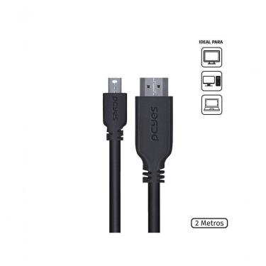 Imagem de Cabo Mini Displayport Macho Para Hdmi 2.0 Macho 2 Metros - Pmdph-2