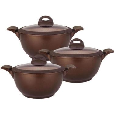 Imagem de Jogo De Panelas Antiaderente Cerâmica Indução Belga 3Pcs