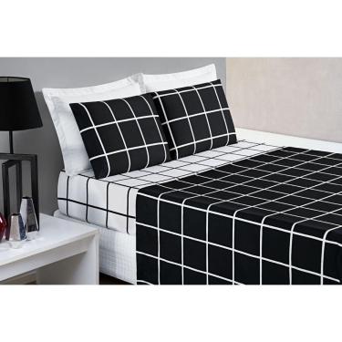 Imagem de Roupa Cama Solteiro Menino Menina Austin 200 Fios Preto
