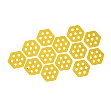 Imagem de Colaxi 12 peças de almofadas hexagonais para prancha de surfe, acessórios para deck, tapete antiderrapante para pranchas curtas, skimboards e surfe, Amarelo