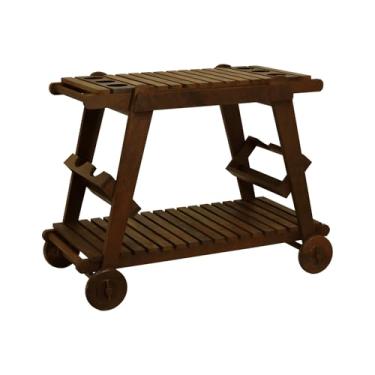 Imagem de Carrinho Gourmet/Churrasco 1 Prateleira Summer Madeira Imbuia Maciça - Stain Imbuia